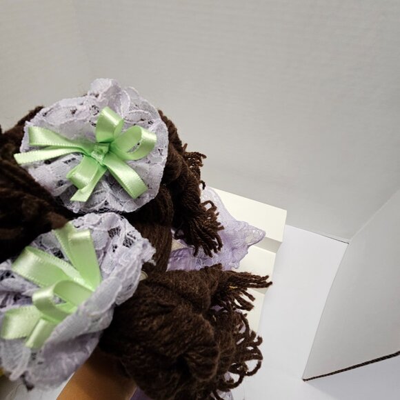 Cabbage Patch Kids Doll 1978 2004 Vintage Purple Outfit Dress Shoes Bows CPK - Picture 5 of 15